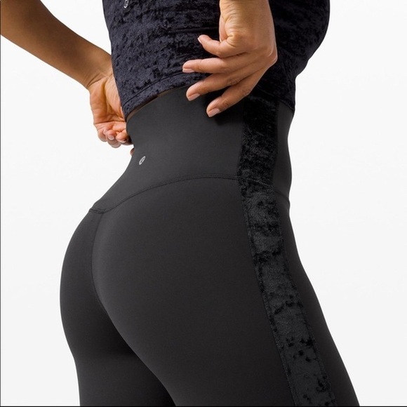 {6} Lululemon Align Super High-Rise Crop Crushed Velvet Black - Picture 3 of 10